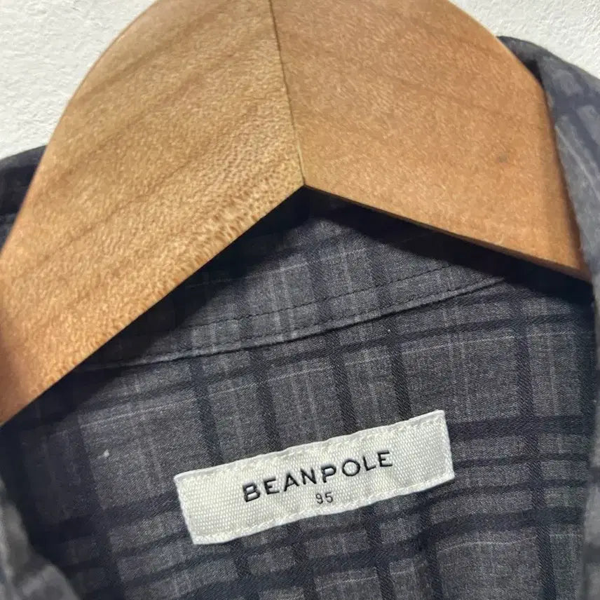 [BUNJANG] Beanpole Check Long-Sleeve Shirt Black M / 빈폴 체크 긴팔 셔츠 블랙 M