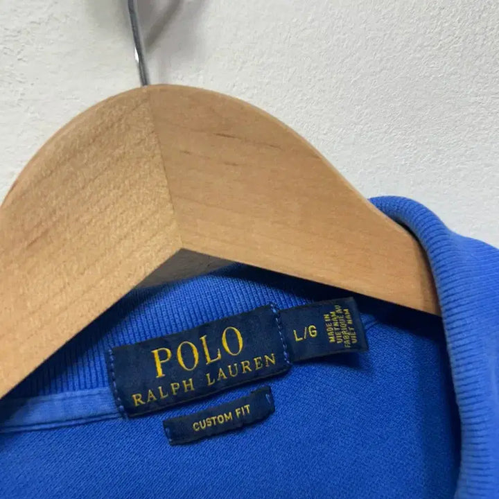 [BUNJANG] Polo Ralph Lauren Blue White Stripe Short Sleeve Polo Shirt L / 폴로 랄프로렌 블루 화이트 스트라이프 반팔 카라티 L