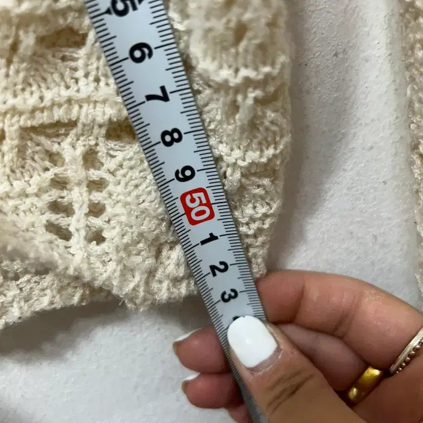 [BUNJANG] Shirring Knit Cardigan Ivory / 아이보리 셔링 니트 가디건 F 실측