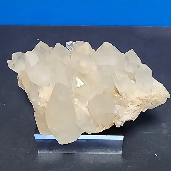 [BUNJANG] Natural White Crystal Cluster Raw Stone with Stand / 천연 크리스탈 백수정 클러스터 원석+받침대