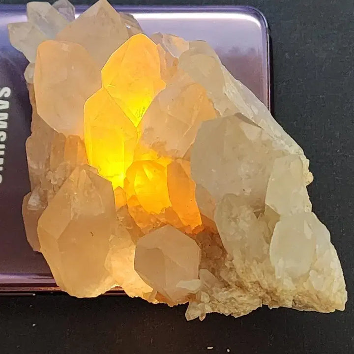 [BUNJANG] Natural White Crystal Cluster Raw Stone with Stand / 천연 크리스탈 백수정 클러스터 원석+받침대