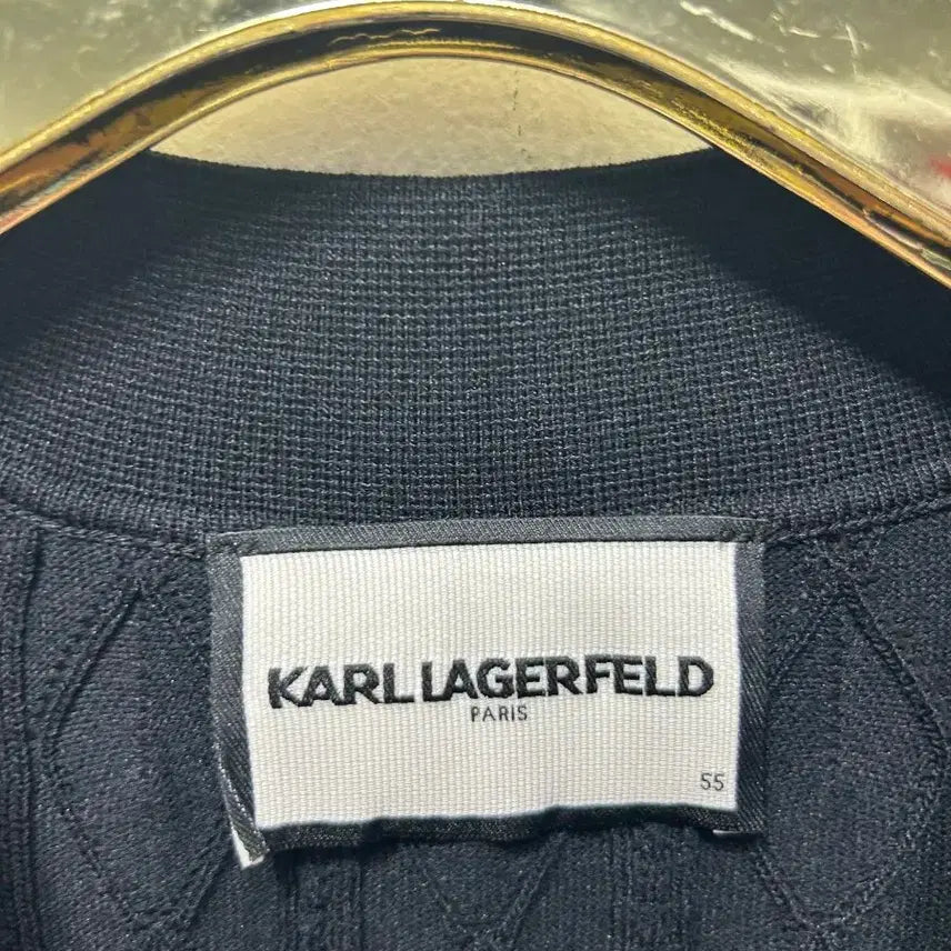 [BUNJANG] Karl Lagerfeld Black Short Sleeve Cable Knit Top / 칼 라거펠트 케이블 니트 블랙 반팔 55
