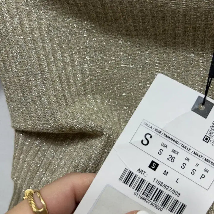 [BUNJANG] Zara Shirring Gold Long Sleeve Blouse (Size S) / 자라 셔링 골드 긴팔 블라우스 새상품 S