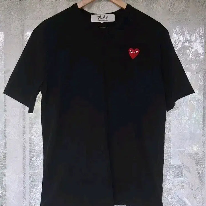 [BUNJANG] Comme des Garçons Play Black Short Sleeve T-Shirt / 꼼데가르송 플레이 검정 반팔 티셔츠