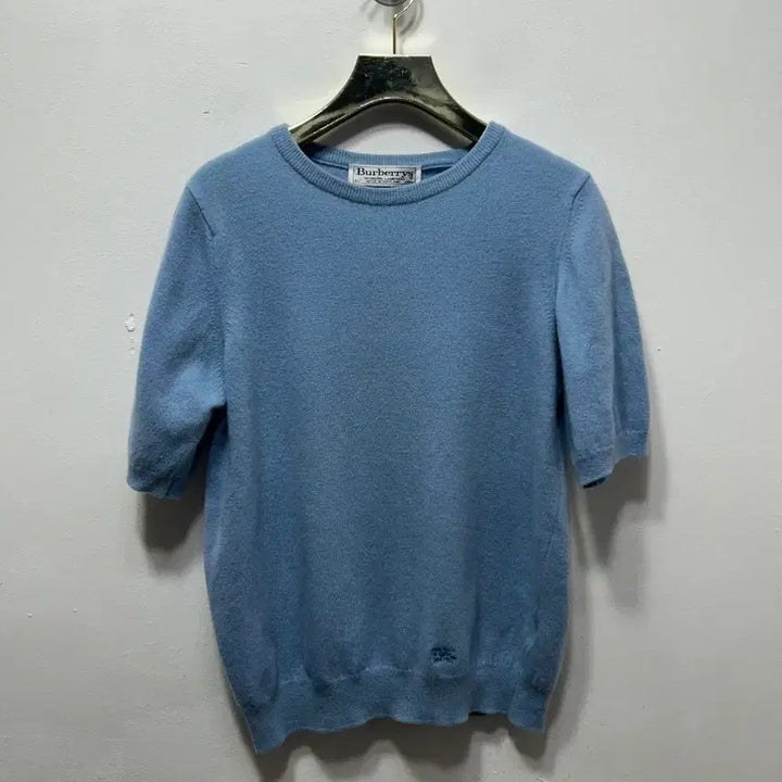 [BUNJANG] Burberry Blue Cashmere Short Sleeve Knit / 버버리 블루 캐시미어 반팔 니트 55