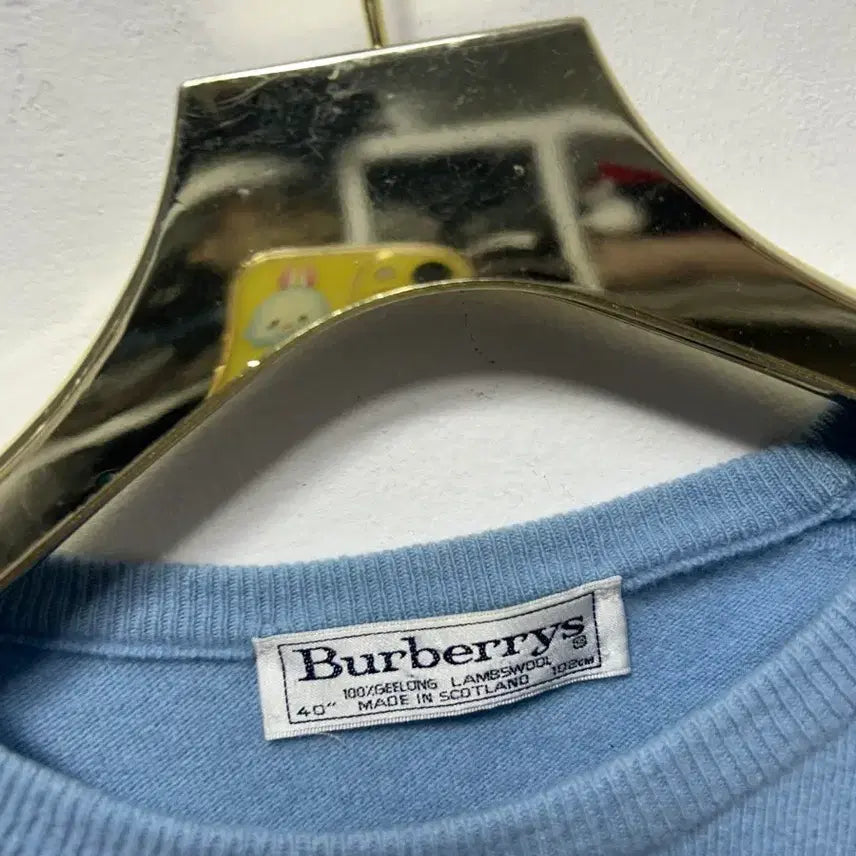 [BUNJANG] Burberry Blue Cashmere Short Sleeve Knit / 버버리 블루 캐시미어 반팔 니트 55