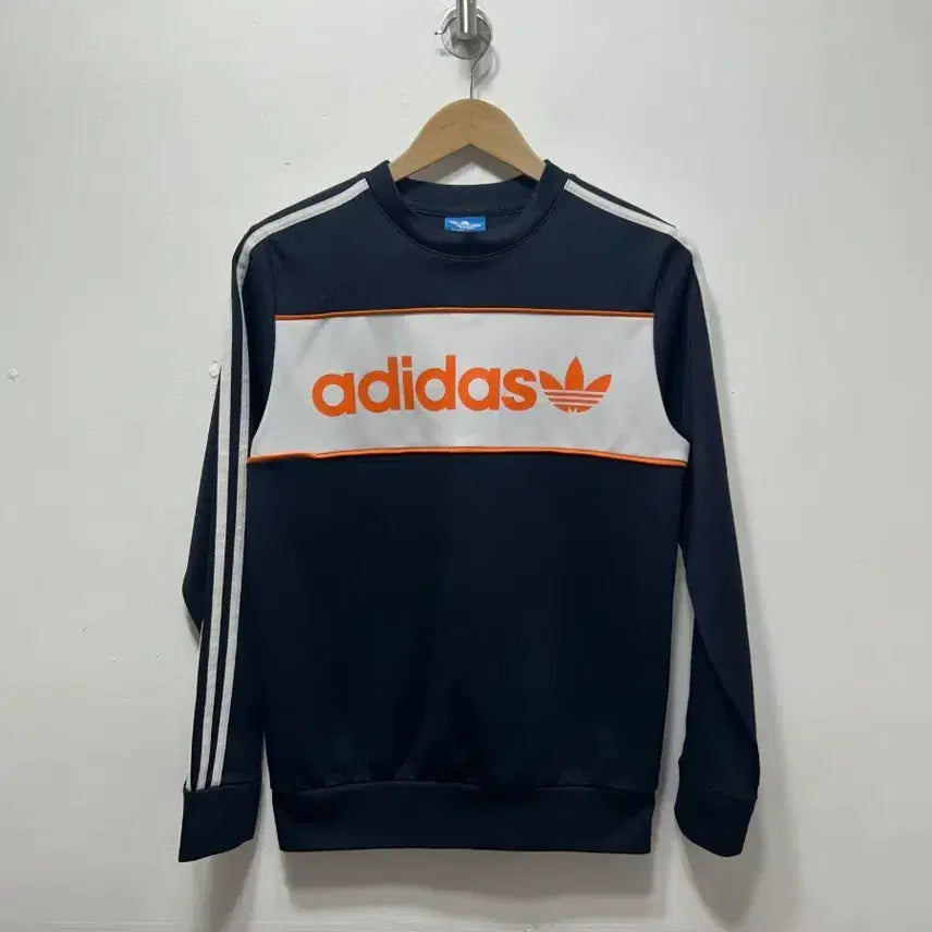 [BUNJANG] Adidas Black Three Stripes Logo Sweatshirt Size S / 아디다스 검정색 삼선 로고 맨투맨 S