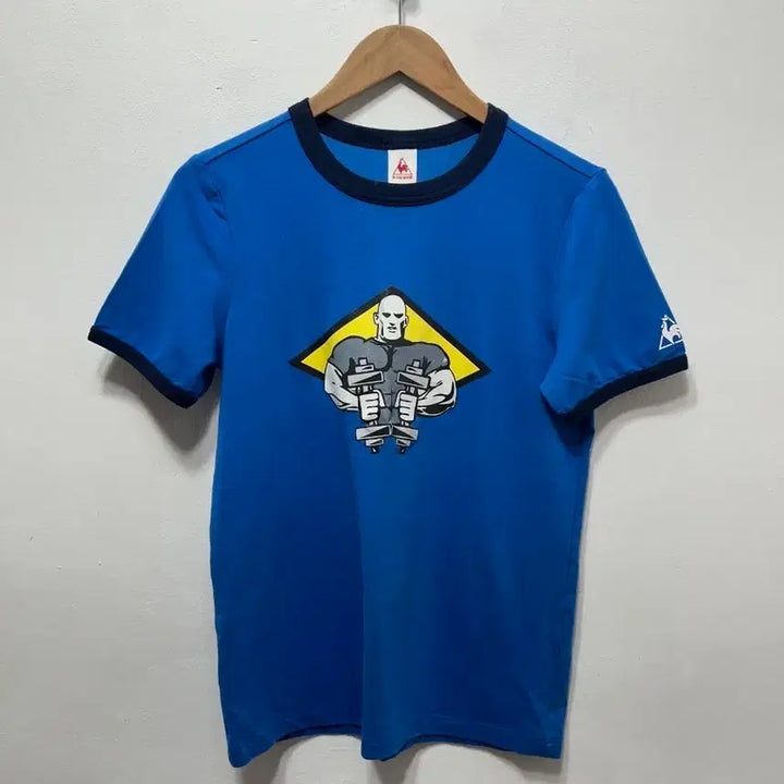 [BUNJANG] Le Coq Sportif Graphic T-Shirt Blue M / 르꼬끄 반팔 티셔츠 블루 헬스 그래픽 M