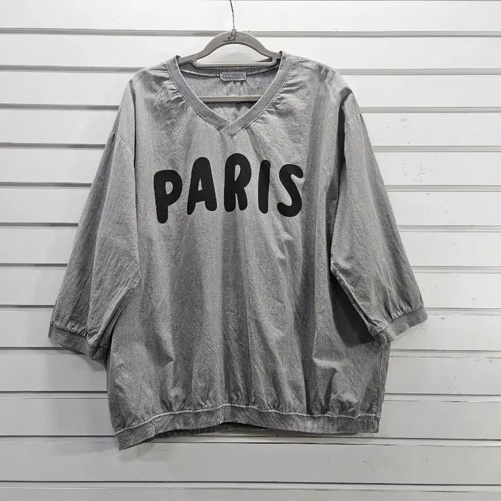 [SOLD OUT] 내츄럴 그레이 면 V넥 여성  박시티 77/보물찾기천사