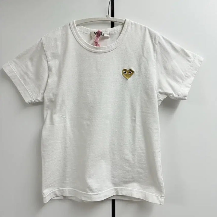 [BUNJANG] Comme des Garçons PLAY Gold Emblem Short Sleeve T-Shirt (L) / made japan 꼼데가르송 플레이 골드 와펜 반팔 L