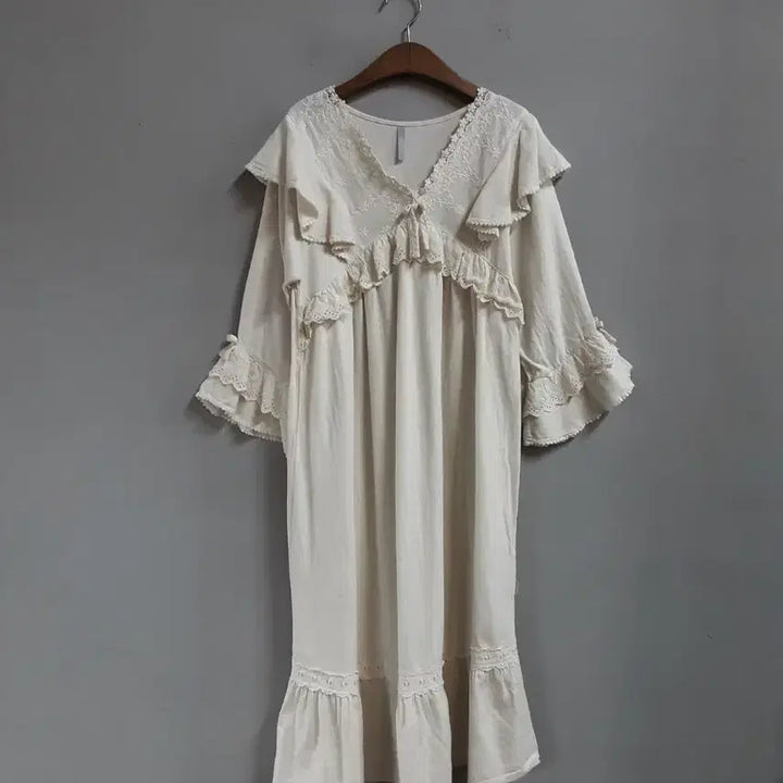 [BUNJANG] Unaluz Ivory Lace Long Dress / unaluz 아이보리 레이스 롱 원피스 free