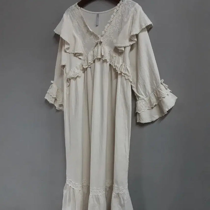 [BUNJANG] Unaluz Ivory Lace Long Dress / unaluz 아이보리 레이스 롱 원피스 free