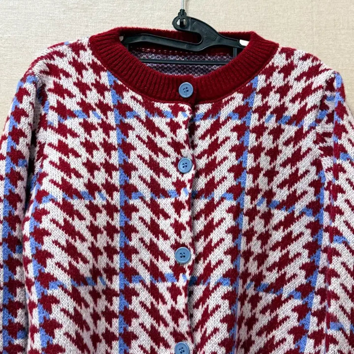 [BUNJANG] Houndstooth Check Knit Cardigan / (여성복) 하운드투스 체크 니트 가디건 (~66)