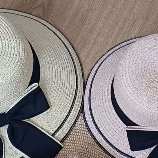 [BUNJANG] Ribbon Summer Straw Hat Set / 리본 여름 밀집모자.