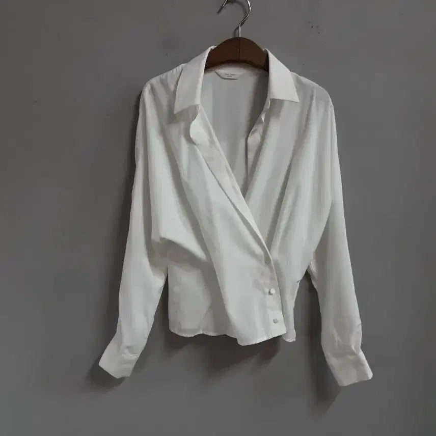 [BUNJANG] 2nd GATE White Wrap Blouse S / 2nd GATE 화이트 랩 블라우스 S