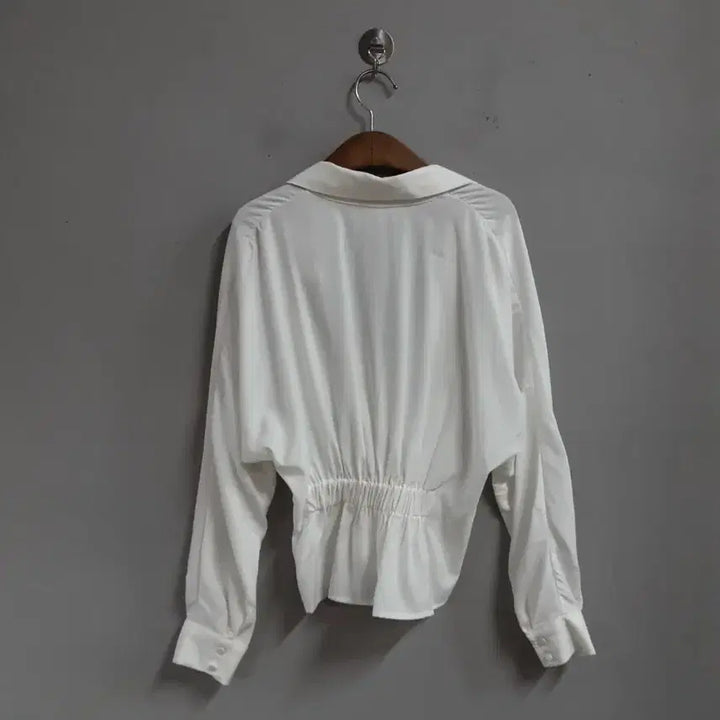 [BUNJANG] 2nd GATE White Wrap Blouse S / 2nd GATE 화이트 랩 블라우스 S