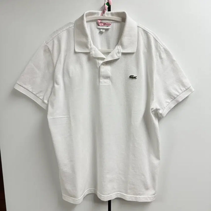 [BUNJANG] Lacoste Pique Small Logo Short Sleeve Polo Shirt - White (L) / 라코스테 피케 스몰 로고 화이트 반팔 폴로티 L