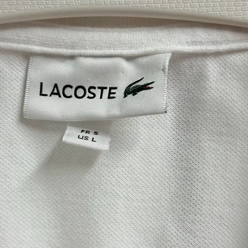 [BUNJANG] Lacoste Pique Small Logo Short Sleeve Polo Shirt - White (L) / 라코스테 피케 스몰 로고 화이트 반팔 폴로티 L