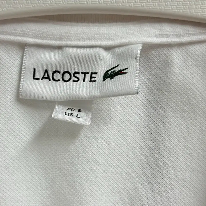 [BUNJANG] Lacoste Pique Small Logo Short Sleeve Polo Shirt - White (L) / 라코스테 피케 스몰 로고 화이트 반팔 폴로티 L