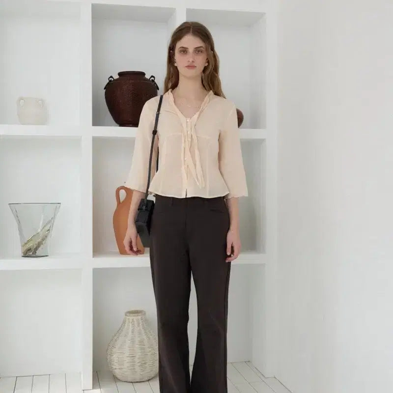 [BUNJANG] Modestmood Barrett Blouse (Peach Cream) / 모데스트무드 Barrett Blouse (peach cream)