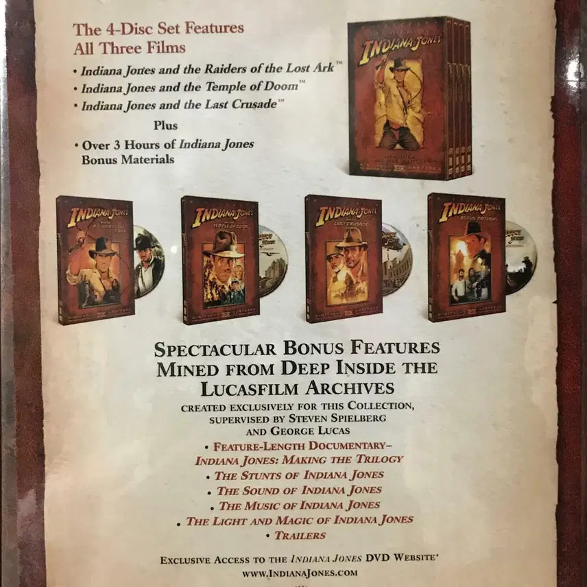 [BUNJANG] Indiana Jones: The Complete Collection (1-3) 4-Disc Digipak / 인디아나존스 1.2.3 콜렉션 디지팩 (4disc)