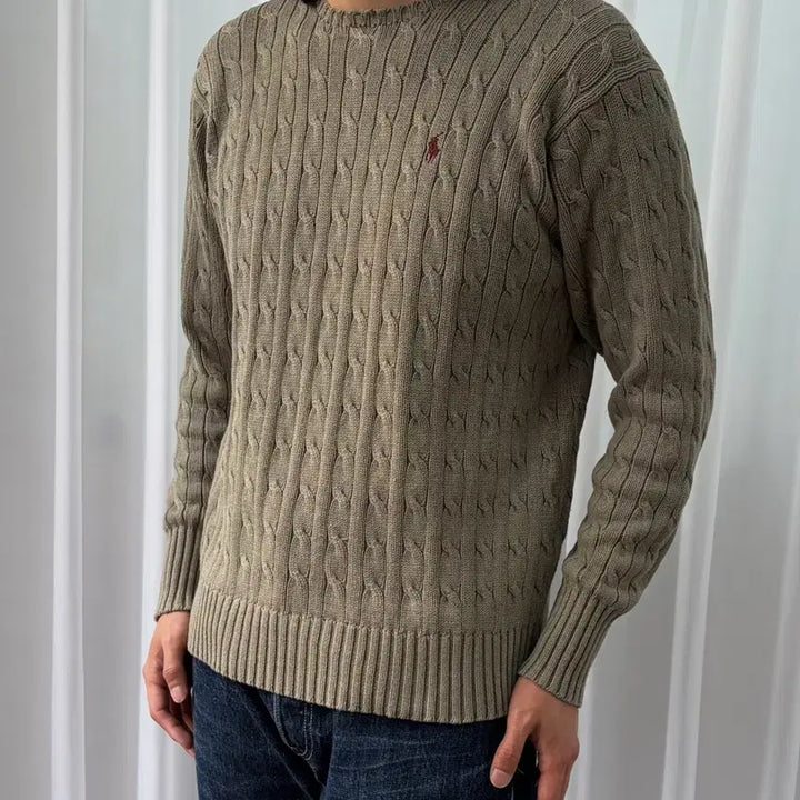 [BUNJANG] Polo Ralph Lauren Cable Knit Sweater / [S-M]폴로 랄프로렌 꽈배기 케이블 니트