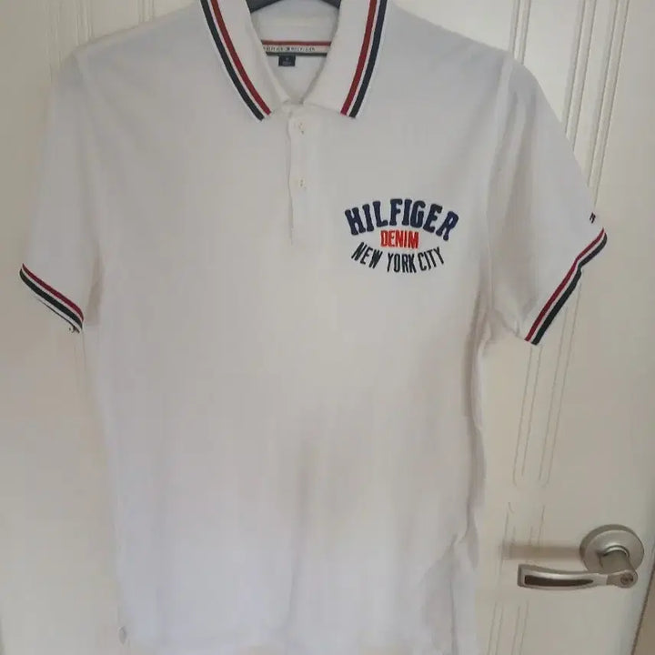 [BUNJANG] Tommy Hilfiger White Short Sleeve Polo Shirt Size 95 / 타미힐피거  화이트 반팔 폴로티 95