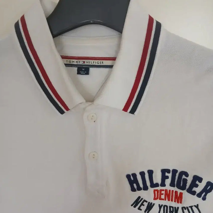[BUNJANG] Tommy Hilfiger White Short Sleeve Polo Shirt Size 95 / 타미힐피거  화이트 반팔 폴로티 95
