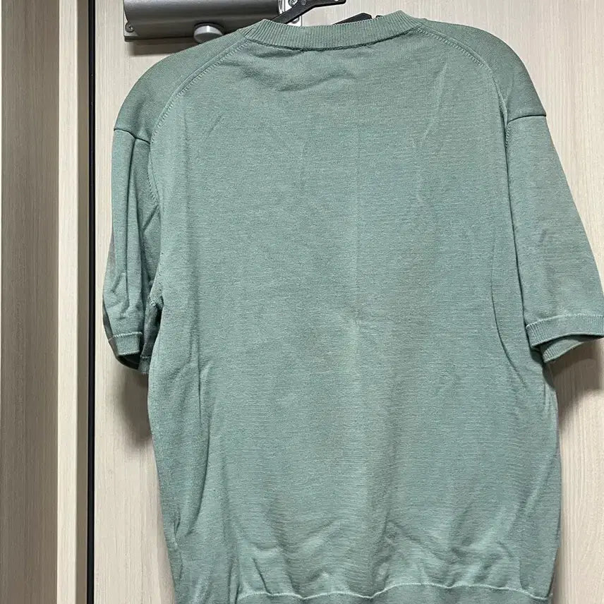 [BUNJANG] Mint Short Sleeve Knit T-Shirt / 반팔 니트 티셔츠 민트색