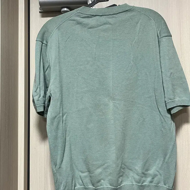 [BUNJANG] Mint Short Sleeve Knit T-Shirt / 반팔 니트 티셔츠 민트색