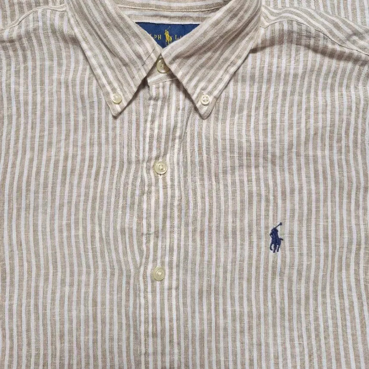 [BUNJANG] Polo Ralph Lauren Striped Wool Shirt / 폴로 랄프로렌 스트라이프 마 남방셔츠 95~100