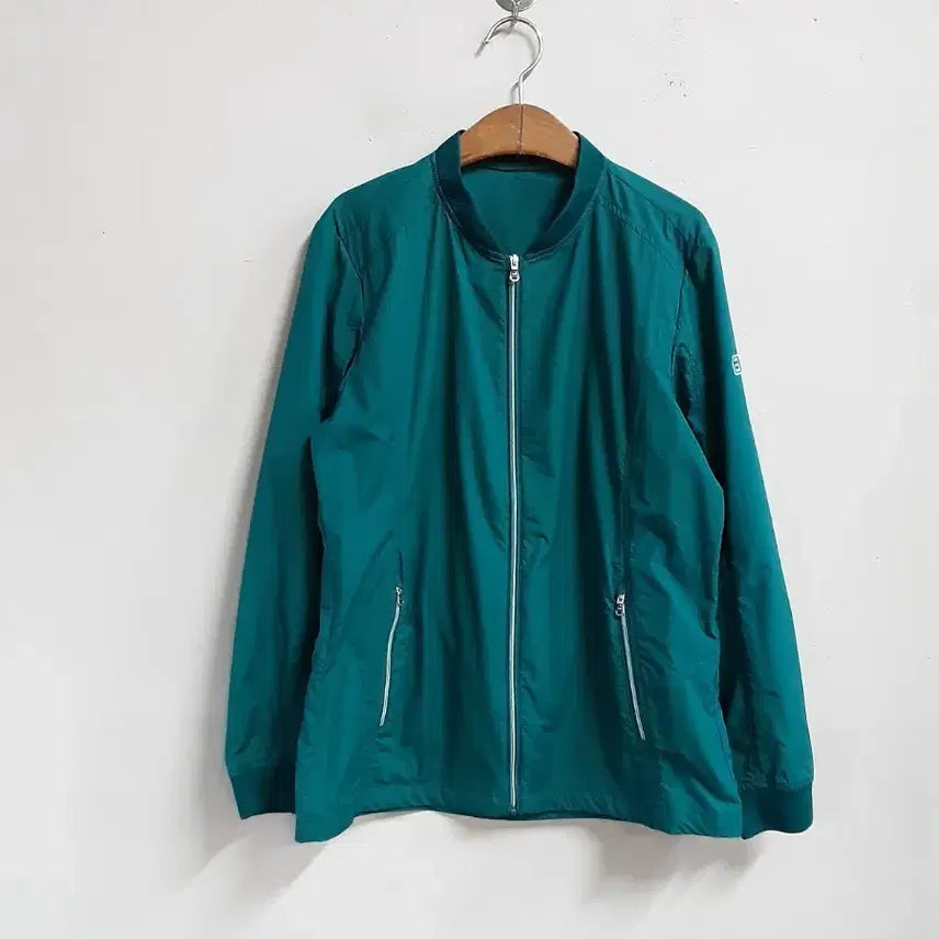 [BUNJANG] PAT Emerald Green Windbreaker Bomber Jacket Size 95 / PAT 에메랄드 그린색 바람막이 봄버 자켓 95