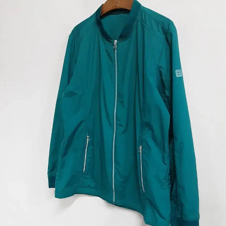 [BUNJANG] PAT Emerald Green Windbreaker Bomber Jacket Size 95 / PAT 에메랄드 그린색 바람막이 봄버 자켓 95
