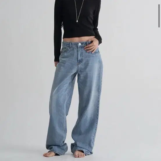 [BUNJANG] 8 Seconds Light Wash Wide Fit Denim Pants Size 76 / 에잇세컨즈 연청 데님 76사이즈