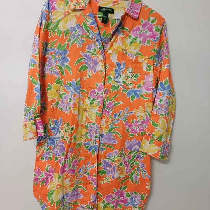 [BUNJANG] Lauren Ralph Lauren Floral Pajama Shirt / 여성 로렌 랄프로렌 플라워 잠옷셔츠 (새상품급.오버핏85.90)