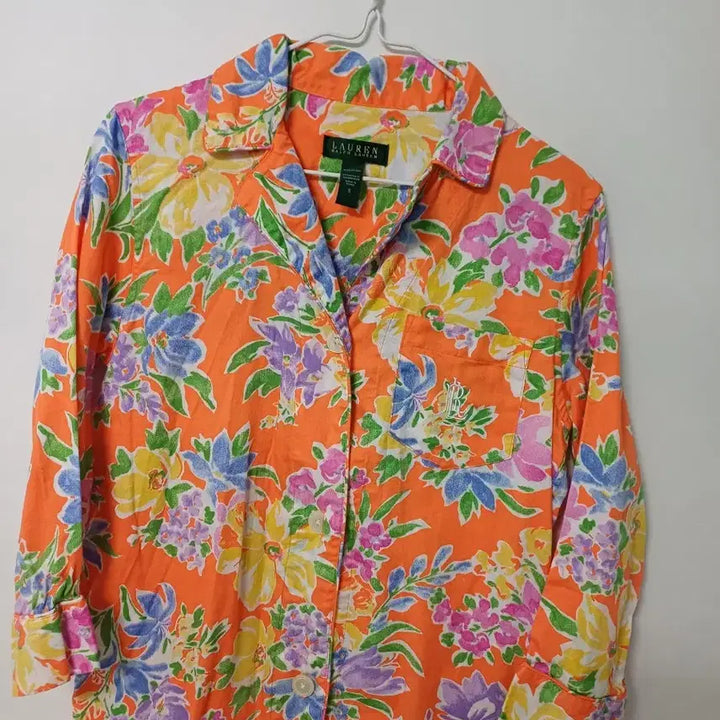 [BUNJANG] Lauren Ralph Lauren Floral Pajama Shirt / 여성 로렌 랄프로렌 플라워 잠옷셔츠 (새상품급.오버핏85.90)