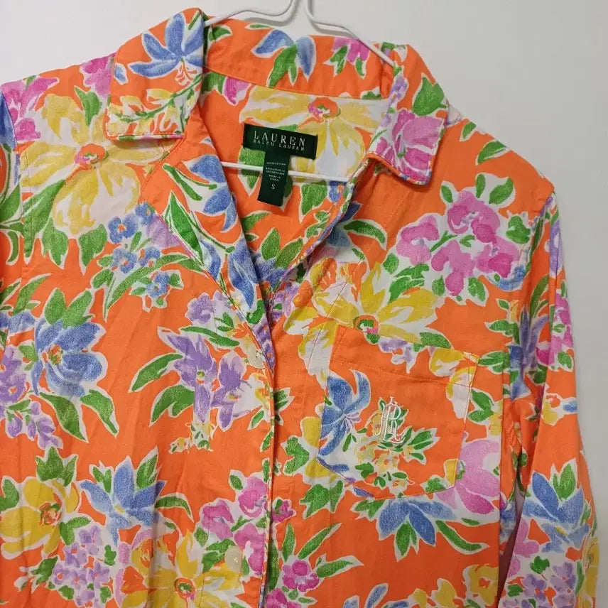 [BUNJANG] Lauren Ralph Lauren Floral Pajama Shirt / 여성 로렌 랄프로렌 플라워 잠옷셔츠 (새상품급.오버핏85.90)
