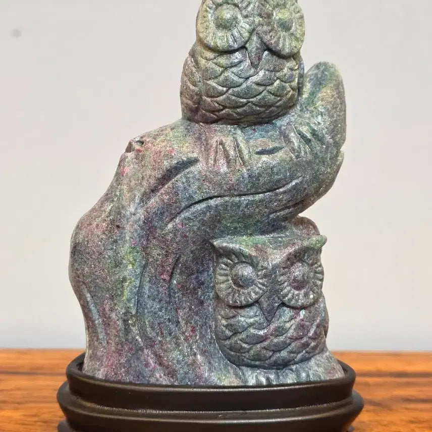 [BUNJANG] Beautiful Mineral Scholar Stone with Owl Detail / 26051003 예쁜 색과 부엉이 디테일이 고급스러운 광물 수석 팝니다