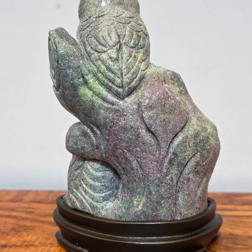 [BUNJANG] Beautiful Mineral Scholar Stone with Owl Detail / 26051003 예쁜 색과 부엉이 디테일이 고급스러운 광물 수석 팝니다