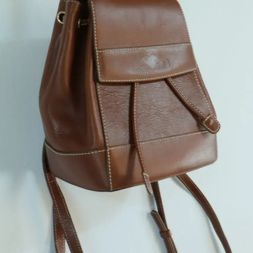[BUNJANG] PROJECT J Genuine Natural Cowhide Mini Backpack Brown / 프로젝트제이 PROJECT J 정품 천연 소가죽 미니 백팩 브라운