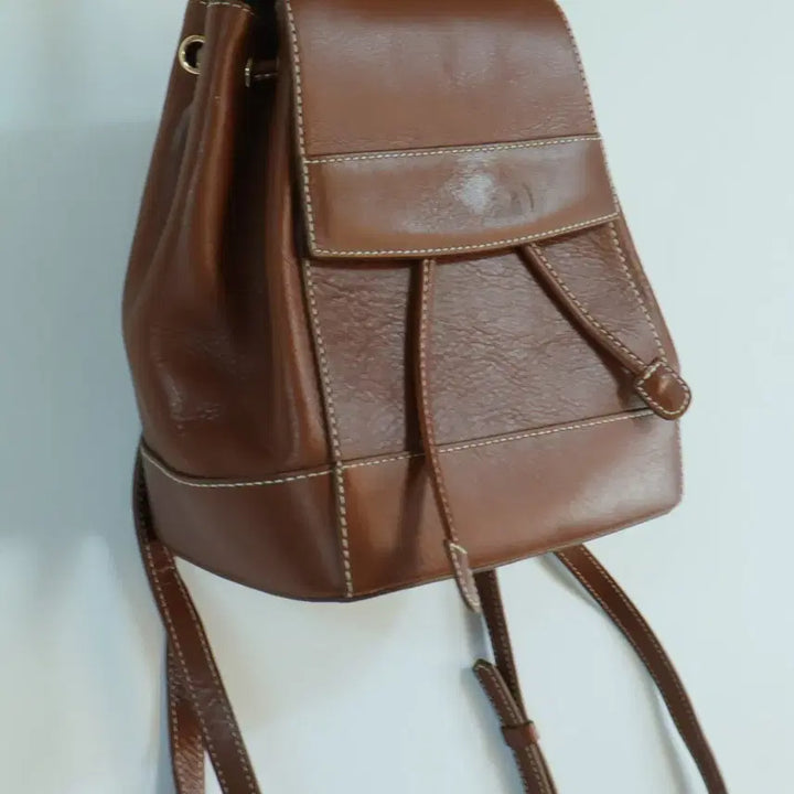 [BUNJANG] PROJECT J Genuine Natural Cowhide Mini Backpack Brown / 프로젝트제이 PROJECT J 정품 천연 소가죽 미니 백팩 브라운