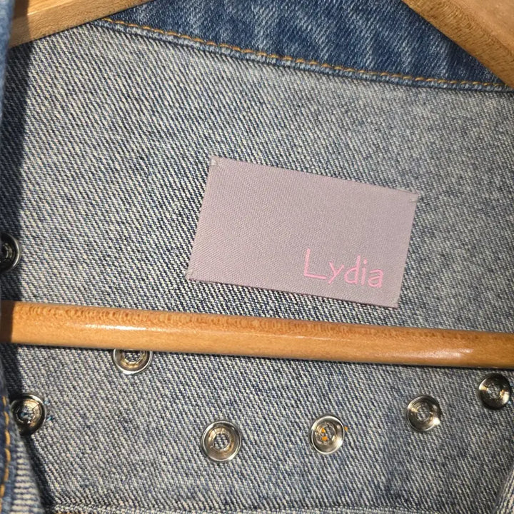 [BUNJANG] Lydia Smiley Face Denim Jacket / Lydia 스마일 데님 청자켓 데미지 스타일