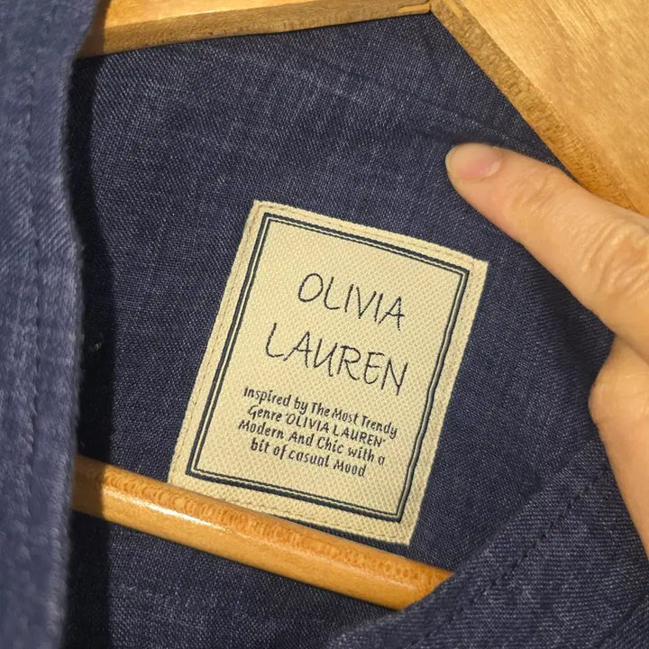 [BUNJANG] OLIVIA LAUREN Linen Vest Blue / OLIVIA LAUREN 마 조끼 블루
