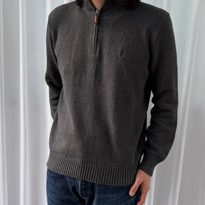 [BUNJANG] Polo Ralph Lauren Half-Zip Cotton Knit M / [M]폴로 랄프로렌 하프집업 코튼 니트