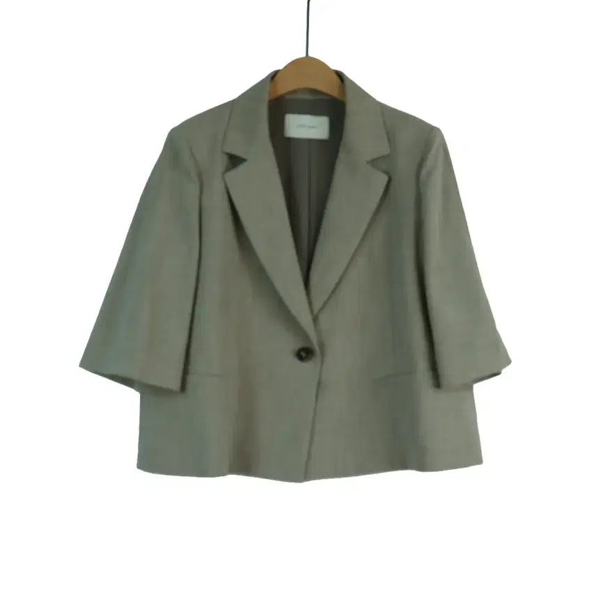 [BUNJANG] IZZAT BABA Natural Beige Short Jacket (Size 66) / 아이잗바바 IZZAT BABA 정품 내추럴베이지 숏 자켓 66