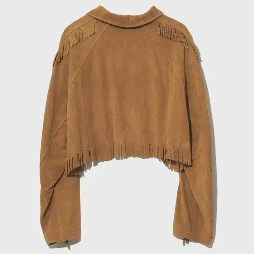 [BUNJANG] Standalone Suede Jacket with Fringe Detail / 스탠드얼론 스웨이드 지켓