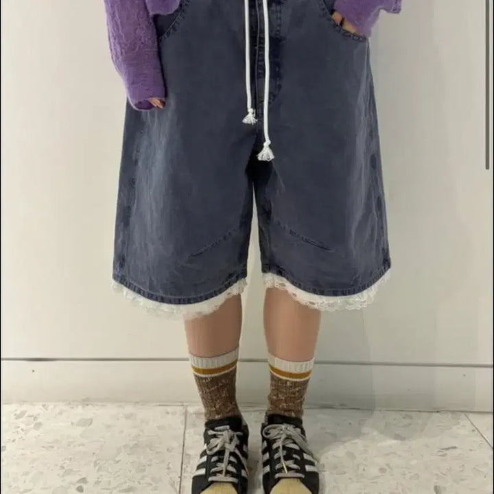 [BUNJANG] Standalone Lace Layered Cotton Pants / 스탠드얼론 레이스 레이어드 코튼 팬츠