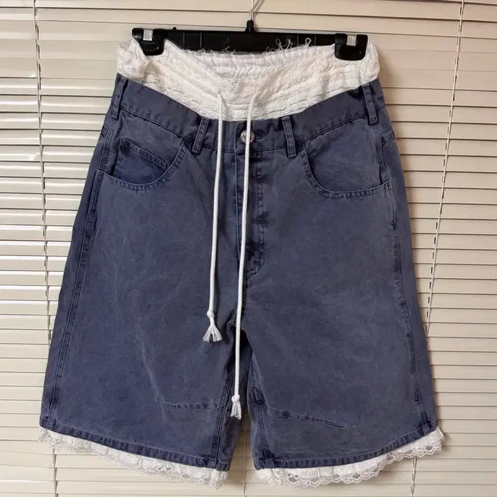 [BUNJANG] Standalone Lace Layered Cotton Pants / 스탠드얼론 레이스 레이어드 코튼 팬츠