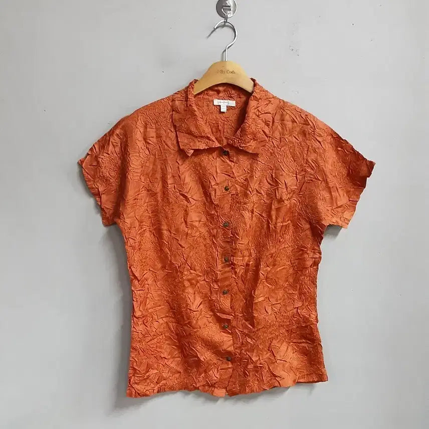 [BUNJANG] Orange Crinkle Shirt / 오렌지 크링클 셔츠 66