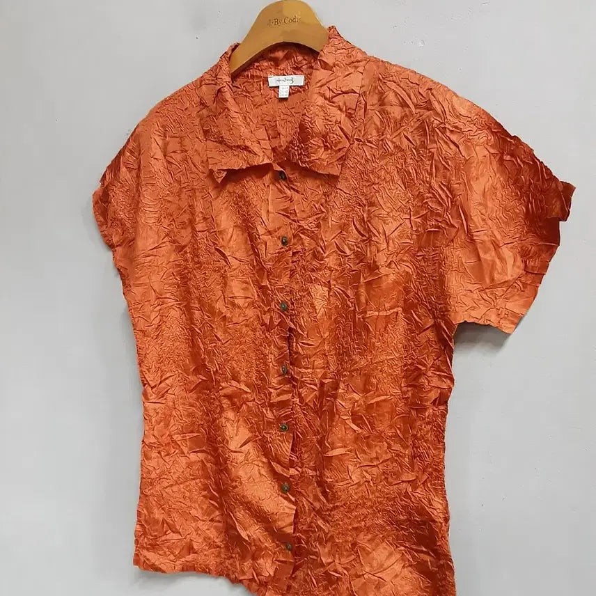 [BUNJANG] Orange Crinkle Shirt / 오렌지 크링클 셔츠 66